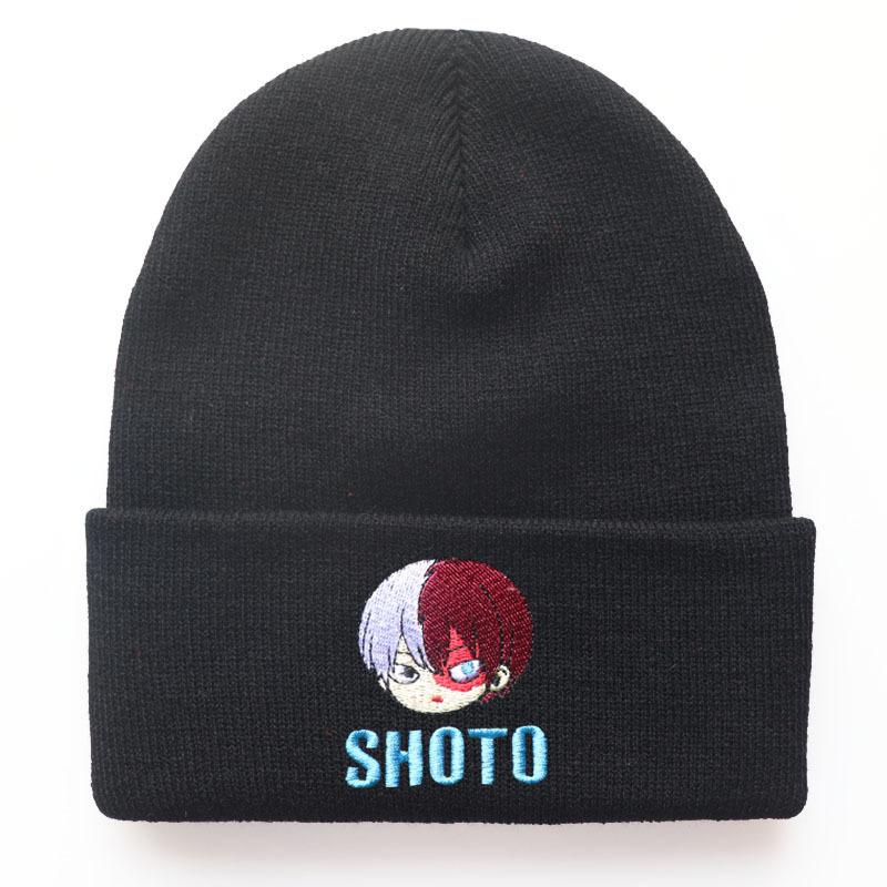 

Cartoon characters, male and female HERO ACADEMY Hero Academia Embroidered Knit Hat Woolen Hat Student Pullover Hat Adjustable