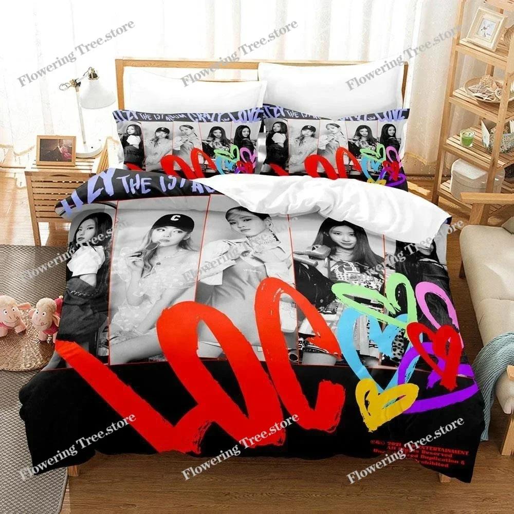 3D Printed Kpop Group Bedding Set Pillowcase ITZY Duvet Cover Double Twin Full Queen King Adult Kids Bedclothes Quilt Cover