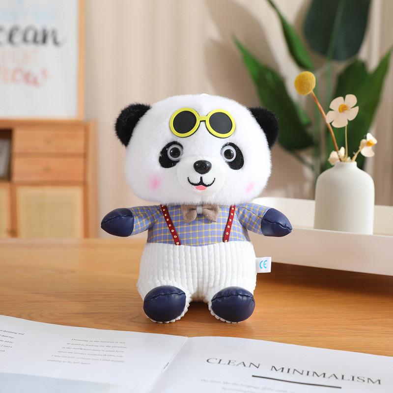 Panda Adorable Plush Toy With Bow Tie Sunglasses Stuffed Animal Gift Perfect