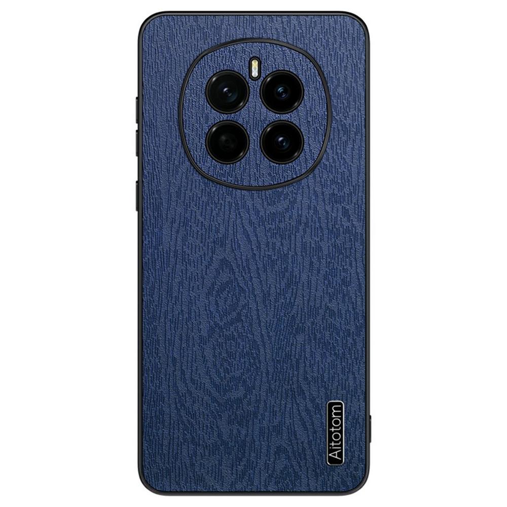 For Honor Magic7 5G Case Wood Texture PU Leather Coated PC+TPU Phone Cover