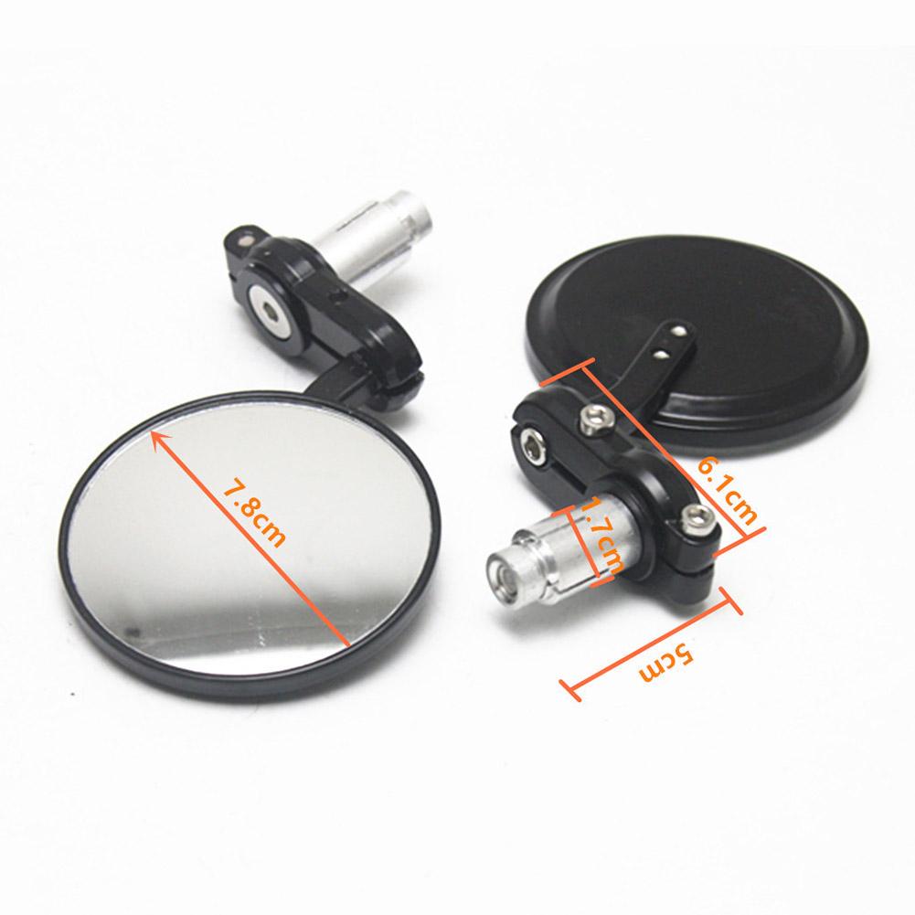 Motorcycle Rearview Mirrors 1 Pair Aluminum Frame and Glass Mirrors for 7/8 Inch Handlebars Multi Angle Adjustable
