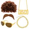 60Th Generation Hippie Fake Sunglasses Beard Necklace Set Cosplay Party Dress Up Props