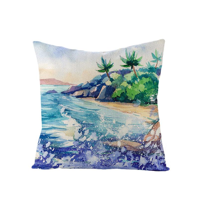 Neuer Polyester Kissenbezug Sommerfrucht Stranddruck Sofakissenbezug Zuhause