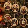 6Pcs Wooden Base Wooden Christmas Ornaments Set Xmas Tree DIY Craft Kit  Christmas Party