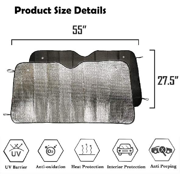 Big Ant Windshield Sun Shade,Car Window Sunshade As Bonus,Best Car Sun Shade Folded Front Window Shade Sun Visor Shield Shade Keeps Vehicle