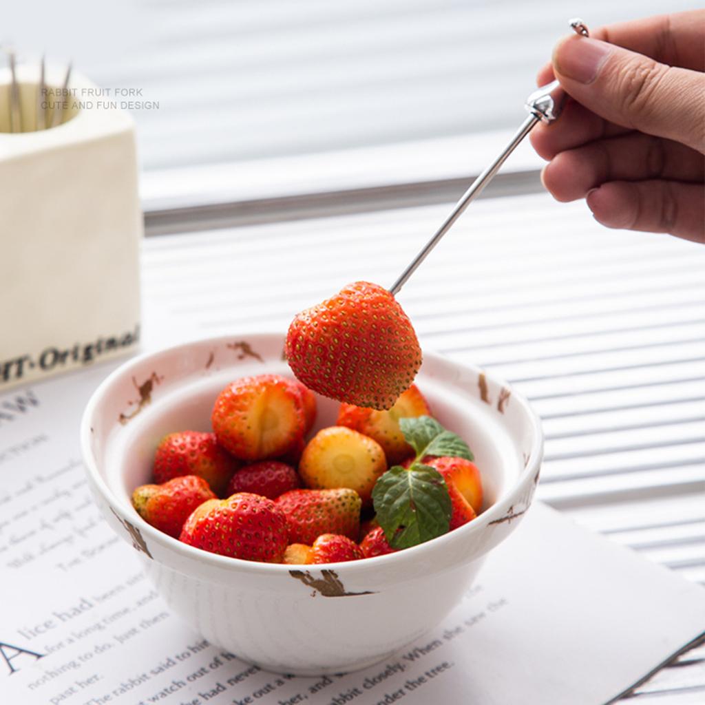 Durable Rabbit Fruit Fork Set Fashion Unique Fruit Fork Dining Utensils Rabbit Dessert Forks Suitable for Any Occasion