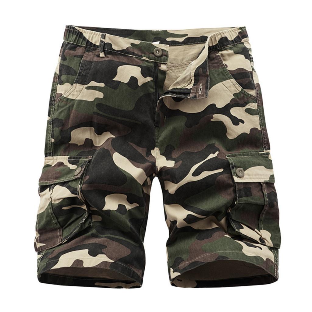 Men’s Fashion Camouflage Multi Pocket Cargo Shorts Outdoor Sports Hiking Five Shorts S to XXXL Waist Sizes 32 to 42