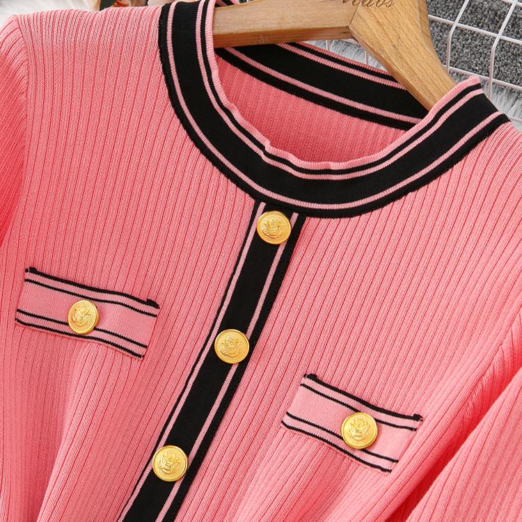 Herbst Winter Frauen Elegante O-Ausschnitt Strickpullover Schlank Bodycon Mantel Pullover Kleider