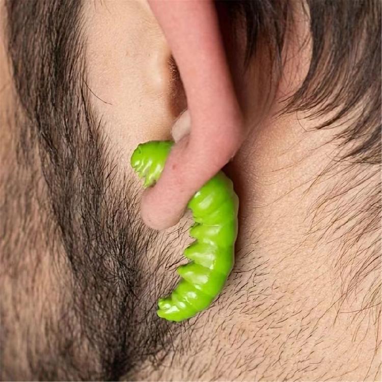 Fashionable Green Caterpillars Earrings Sturdy Resin Materials Fashion Jewelry Accessory for Comfort and Styles