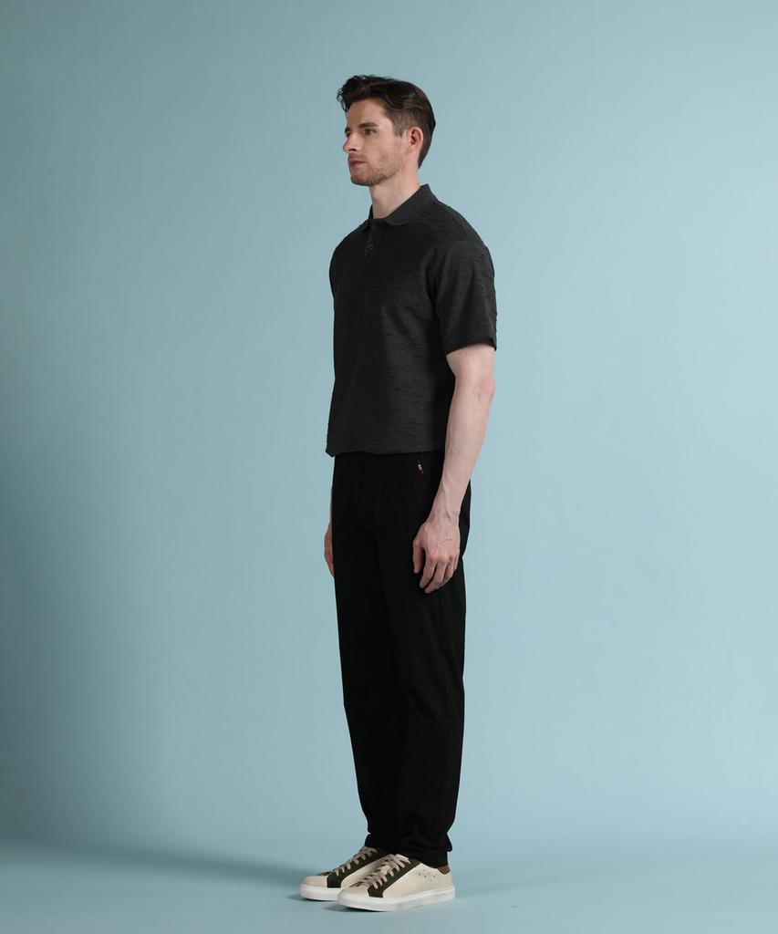 PANICALE Charcoal Texture Polo Shirt