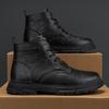 Autumn and winter large size hot-selling retro high-top men's shoes genuine leather Martin boots velvet thermal casual shoes