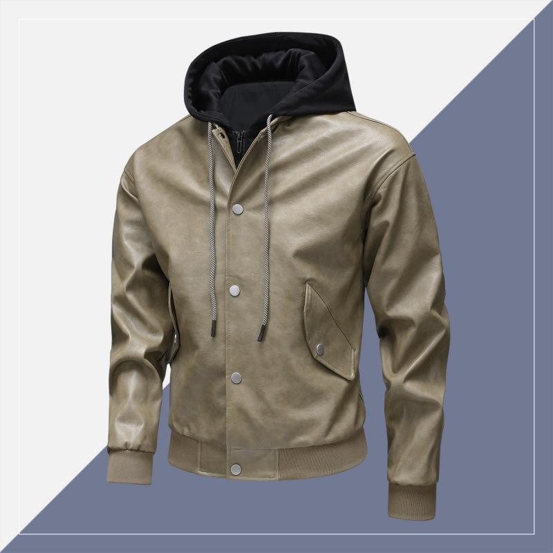 Winter New Leather Men's Loose and Handsome Motorcycle Suit Casual Collar Leather Jacket Joker Coat Men's Style