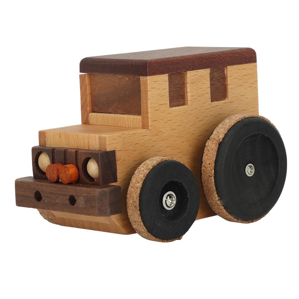Mini Music Box for Kids Solid Wood Cute Classic Car Shaped Musical Box Gift for Christmas Birthday