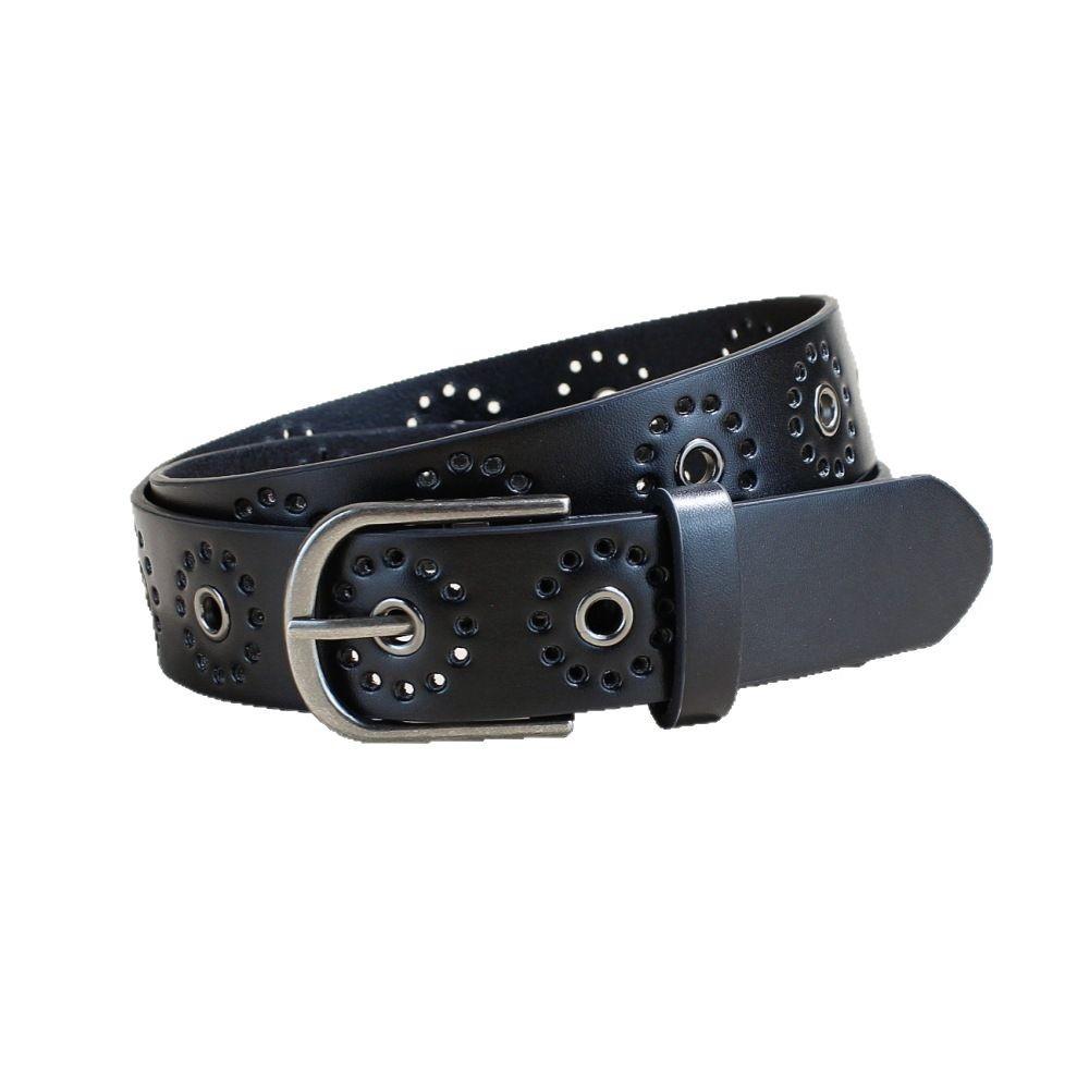 American Hip Hop Belt Women'S Belt Belt Punk Style Air Eye Hollow Black Casual Pants Belt Women