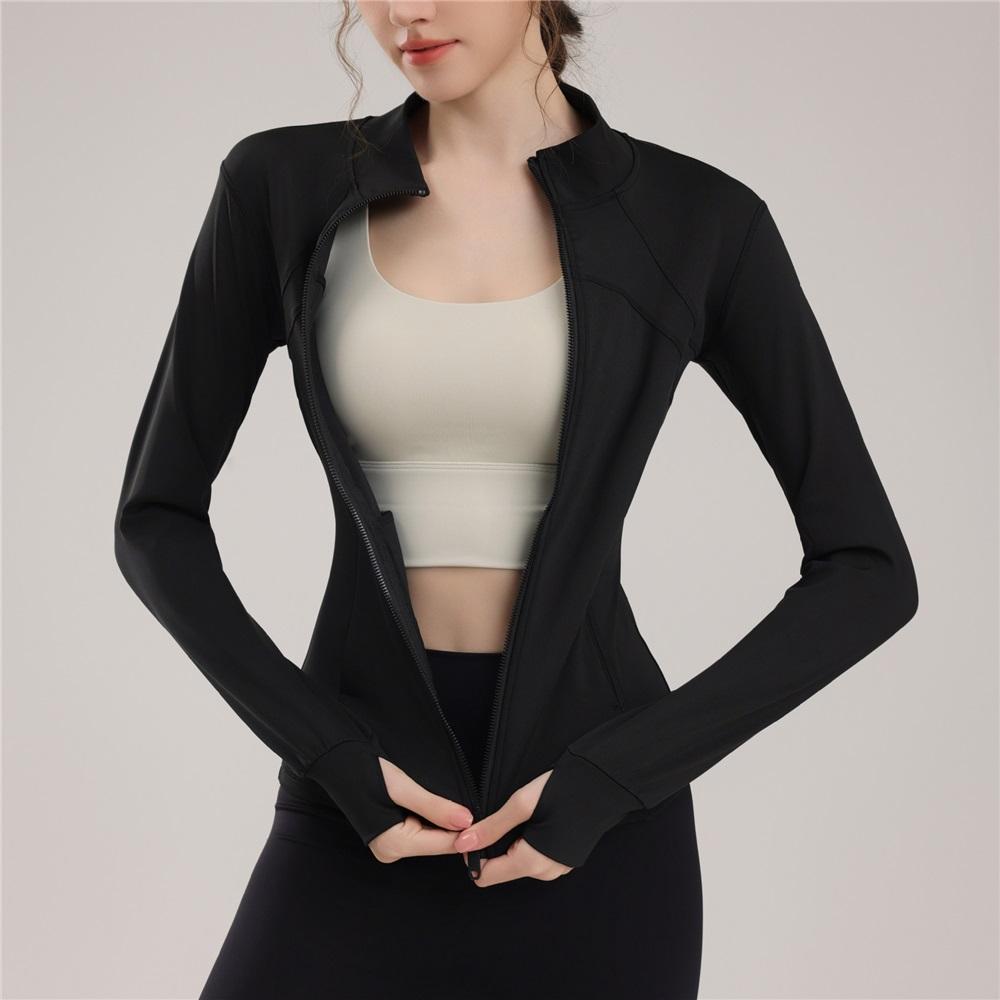 New Sports Jacket For Women With Nude Feeling, Slim Fit And Slimming, Zipper Yoga Suit, Long Sleeved Outdoor Running And Jumping Exercise Fitness Top