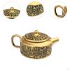 Brass Traditional Chinese Teapot Tabletop Decoration Versatile Handheld 4.7x3.2x2.3inch for Spring