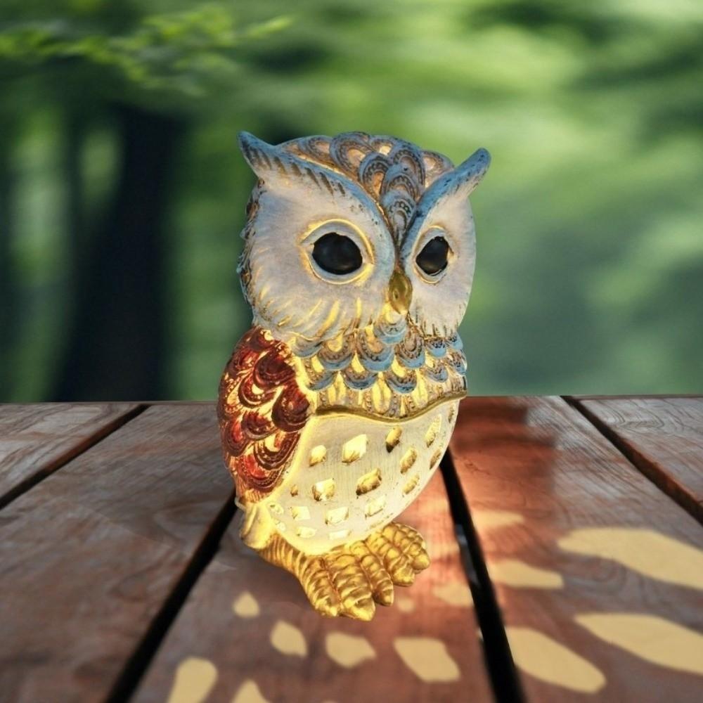 Solar Powered Owl Resin Light Animal Garden Decoration Lights  Ideal for Mother'S Day