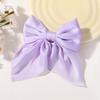 LOVEKIKI 4.9inch Elegant Hair Bows Hair Clip for Womens Fashion Ponytail Hairgripes Girls Solid Color Satin Butterfly Barrettes