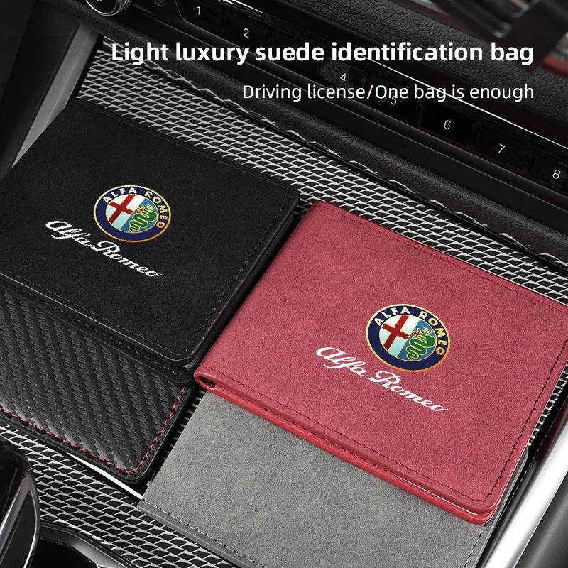 WAJDS1 Car Stickers For Alfa Romeo Car Driver's License Cover ID Credit Case Holder Driving Document Travel Pass Purse For Alfa Romeo 4