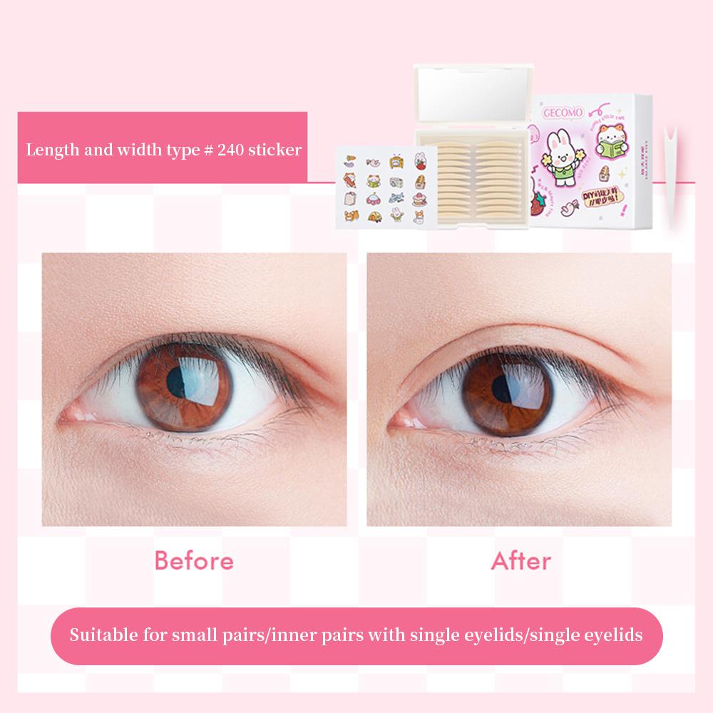 240 PCS Natural Invisible Double Eyelid Tape With Box, Waterproof And Long-lasting Shaping, Convenient Storage Beauty Tools