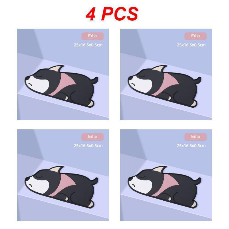 2/3/4PCS Mat Odorless Pvc Material Automotive Interior Products Cartoon Non-slip Mat Heat Safe Brown Washable Non-slip Mat