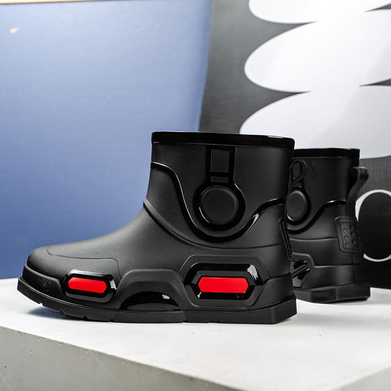 Herren Hochwertige Wasserdichte Knöchelstiefel Modische Outdoor Regenschuhe Neopren Kunststoff Innensohle für Frühling Sommer