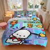 3pcs Lively Pochacco Printed Quilt Set Soft and Comfortable Quilt Cover for Bedroom, Guest Room Bedding Set  W056