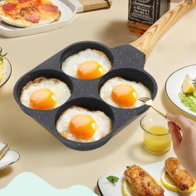 Easy Clean 4 Holes Non-Stick Pancake Pan Omelet Thickened Frying Pan Cooker Mold Egg Frying Pan Gas Stove