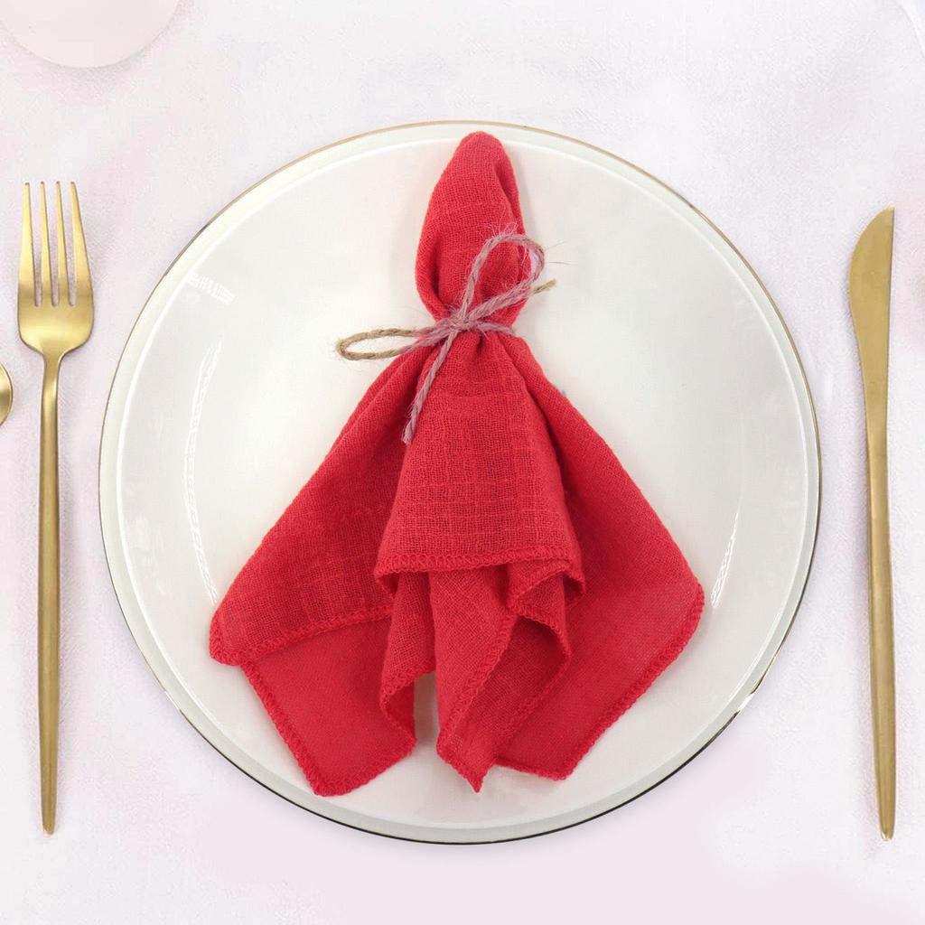 50pcs Handmade Gauze Napkins 30X30cm Cotton Cloth Napkins Fabric Serviette Gauze Table Towels for Wedding Party Baby Shower Set