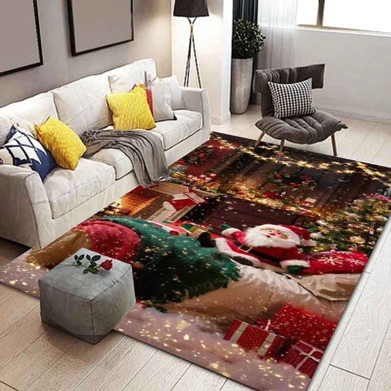 C-Christmas dwarf print carpet yoga mat bedroom decoration carpet living room bathroom decoration floor mat birthday gift