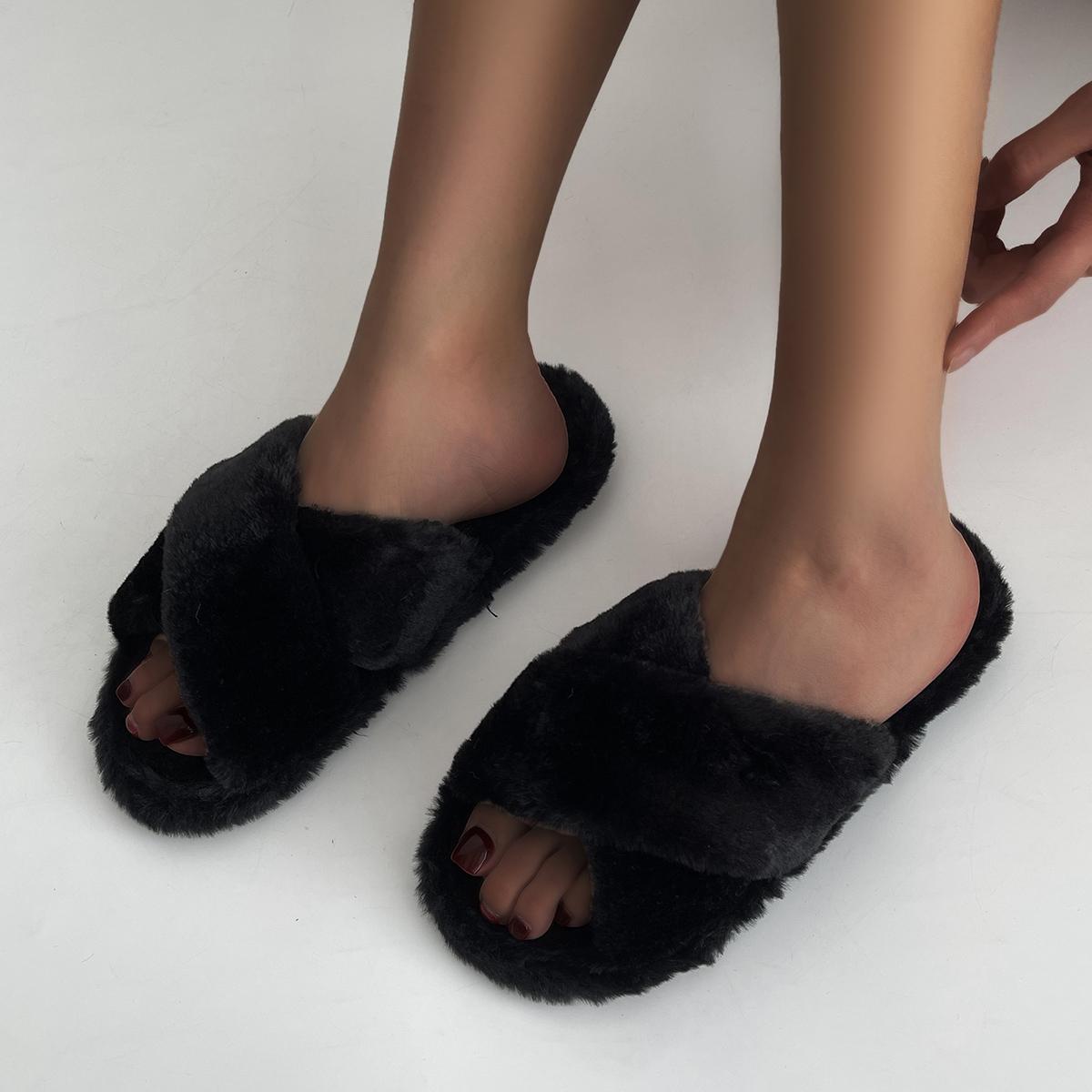 

Женские тапочки на плоской подошве, модные весенние и осенние тапочки, удобные, легкие, дышащие туфли для женщин, замшевые шлепанцы для женщин 36-37 чёрный