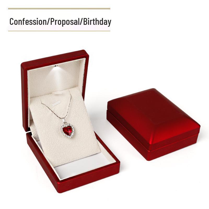 LED Light Lacquer Jewelry Box for Pendants, Bracelets, Rings, Charms, Bangles, Diamonds, Necklaces, and Couple Rings.