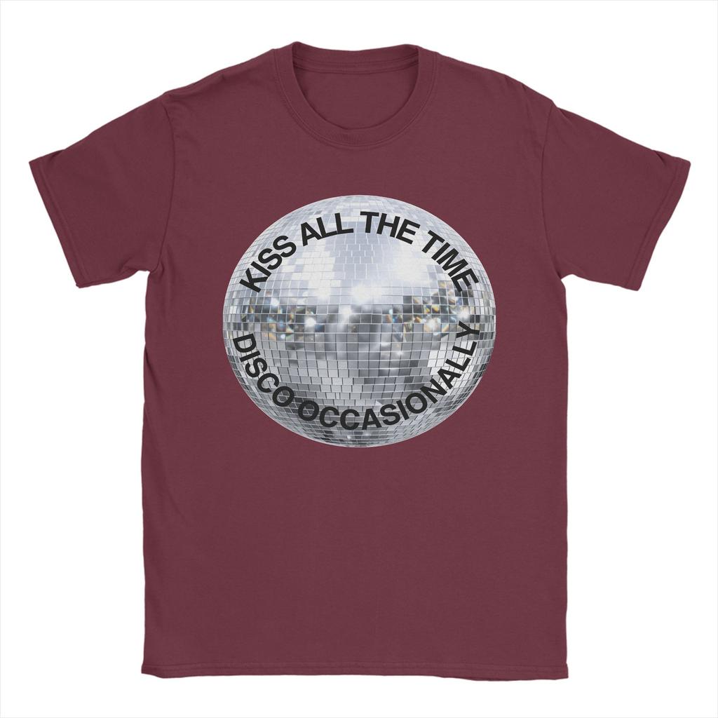 Unisexs TShirts Kiss All The Time Disco Occasionally 2026 Humor Pure Cotton Tee Shirt T Shirts Crew Neck Clothing Plus Size