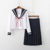 JK Basic Japanese School Style White Three-Piece Sailor Uniform Set for Women