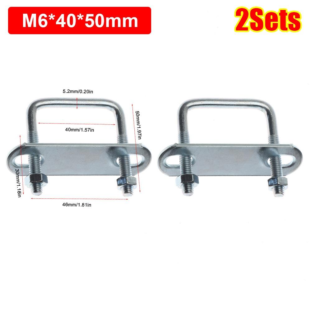 2Sets With Baffle Square Clamp Right Angle U-bolt Squa Bolt New Pipe U-clamp