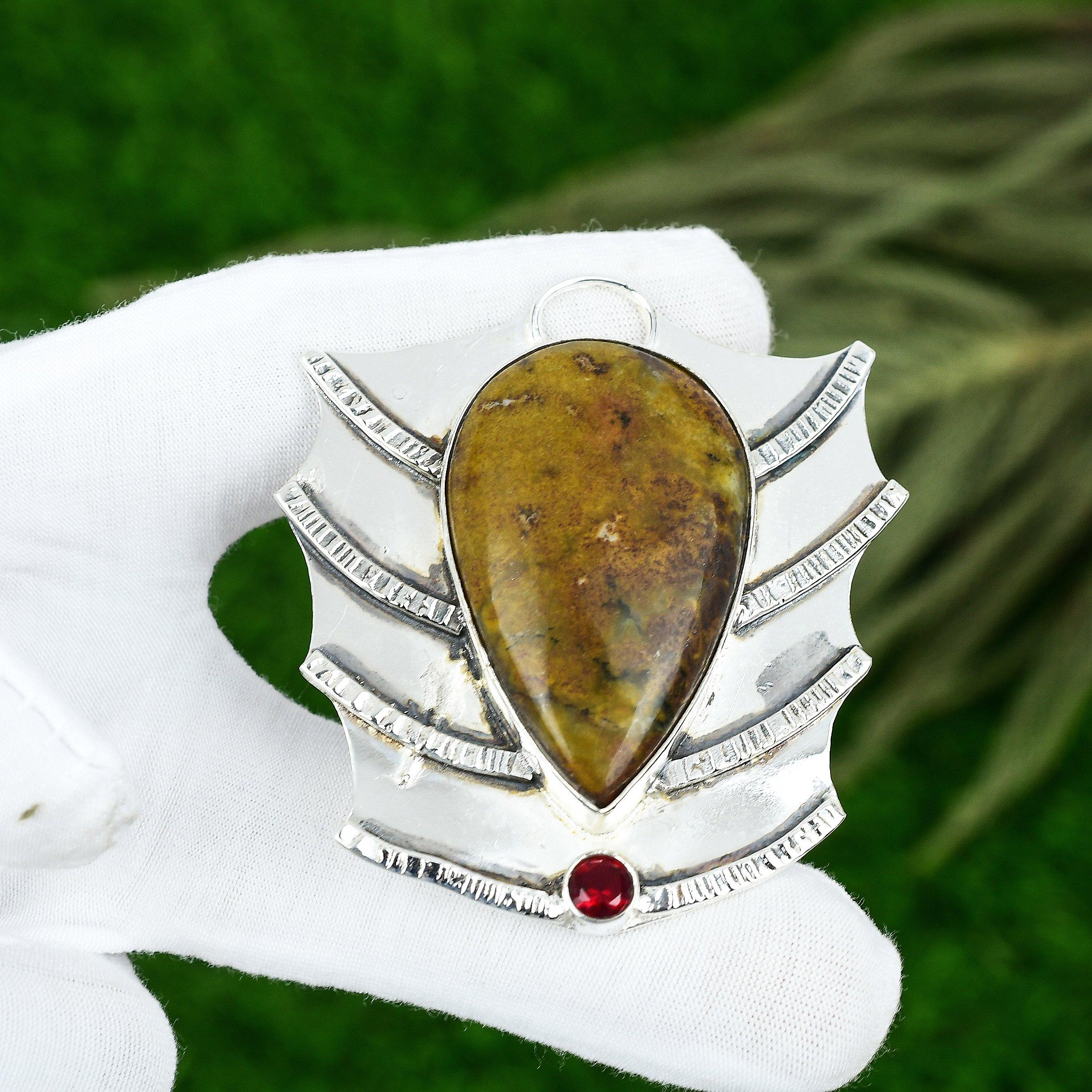 

Прикраси з натурального тибетського бірюзового дорогоцінного каміння, срібний кулон 925 проби для жінок