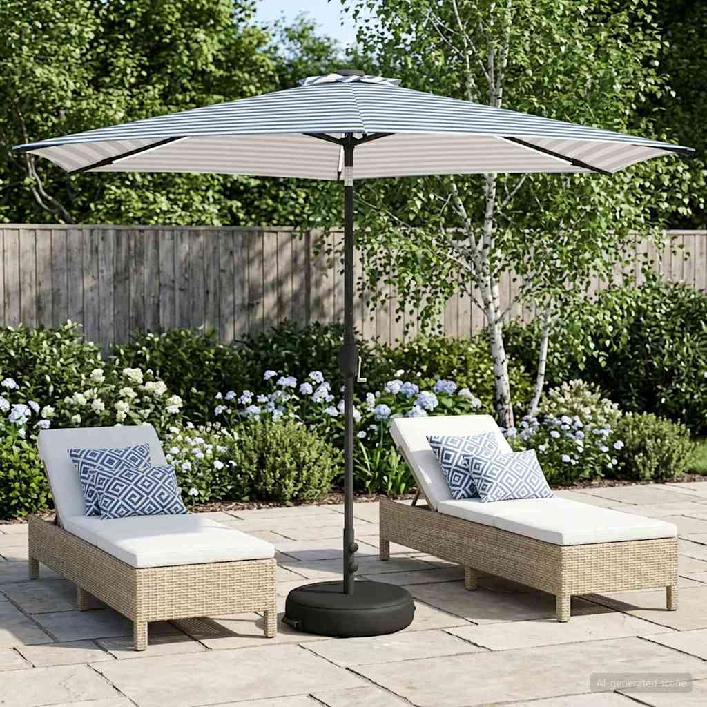 Garden Umbrella with LED Lights and Base 300 X 300 Cm