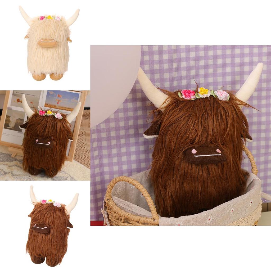 Highland Cow Plush Toy For Home Decor And Play Scottish Cattle Stuffed Animal