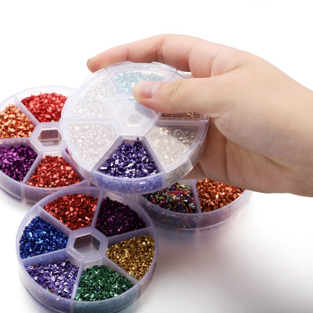 60g/Box Crushed Glass Stones Resin Filling for DIY Epoxy Resin Mold Irregular Broken Stone Nail Art Decoration Jewelry Making