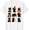 Black Cat Halloween Witch Pumpkin Ghost Spooky Season T-Shirt1