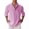 Cotton Linen Shirts for Men Casual Shirts Lightweight Long Sleeve Henley Beach Shirts Hawaiian T Shirts for Men Streetwear