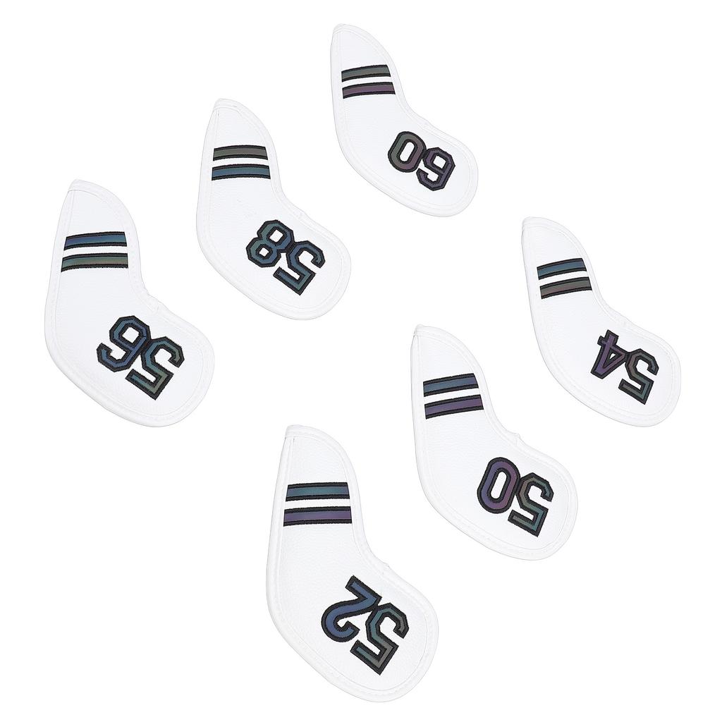 6PCS Golf Club Head Covers PU Leather Abrasion Resistant Clear Numbers Golf Iron Covers Set for
