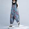 Mouhoukyo Denim Denim Loose Casual Cute Floral Sizes Women's Overalls, Wide-Leg Pants, All-in-One Pants, Fit, Jeans, Print, Spring, Summer, Autumn,