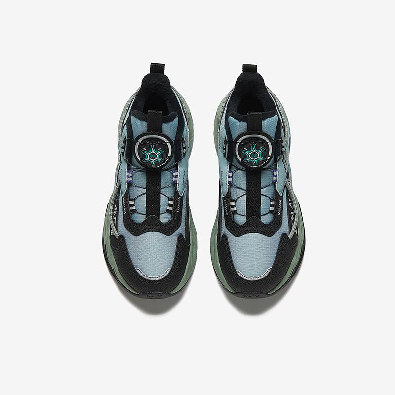 Anta Kids Trendy Fashion Fleece Non-Slip Wear-Resistant Breathable Warm Mid-Top Outdoor Shoes Kids Shoes Bullet-Gray Black Tipsy-Green A12446916-2