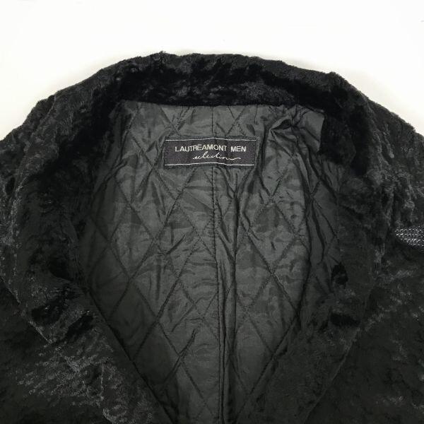 Made in Japan LAUTREAMONT Big Collar Wool Double Coat F Men Black(USED)