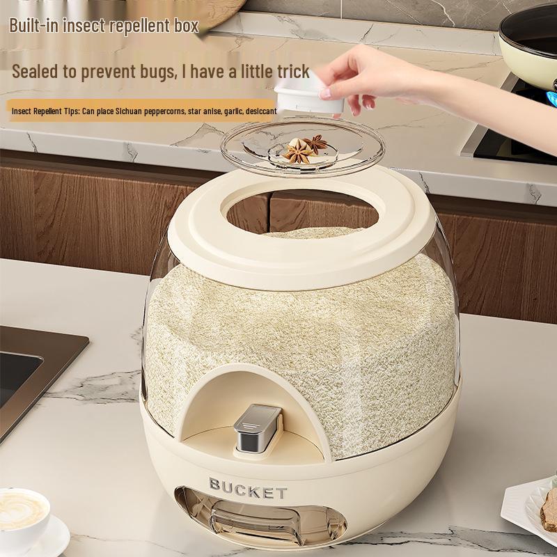 Moisture-Proof Insect-Resistant Rice Storage Container - Food-Grade Press-Type Jar for Flour and Grains