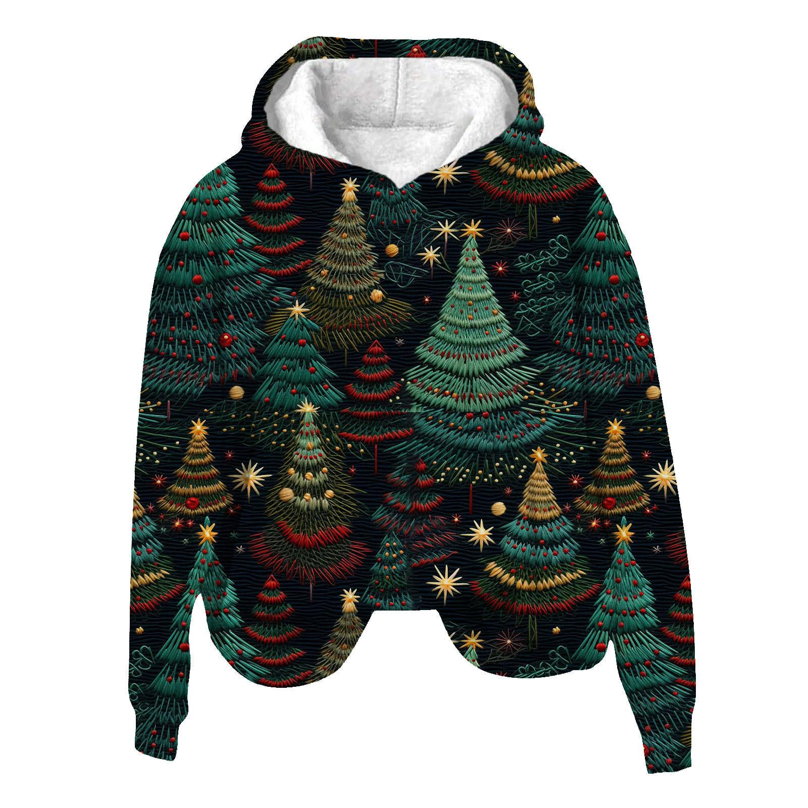 Women S Tops Christmas Ring Printed Tops Fake Two-Piece Stacked Printed Tops Regular Tops Women S Printed Tops L