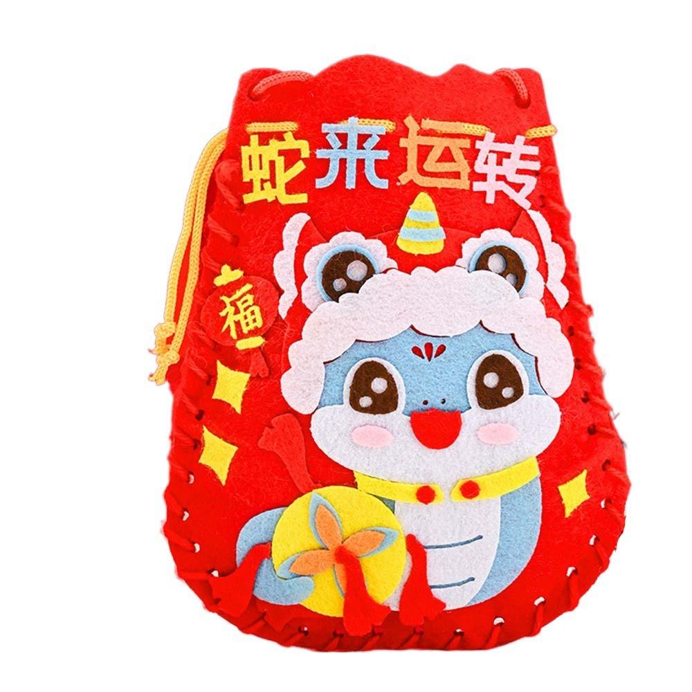 Traditional Snake Pattern Hnadbag Non-woven Fabric New Year Blessing Bag  New Year