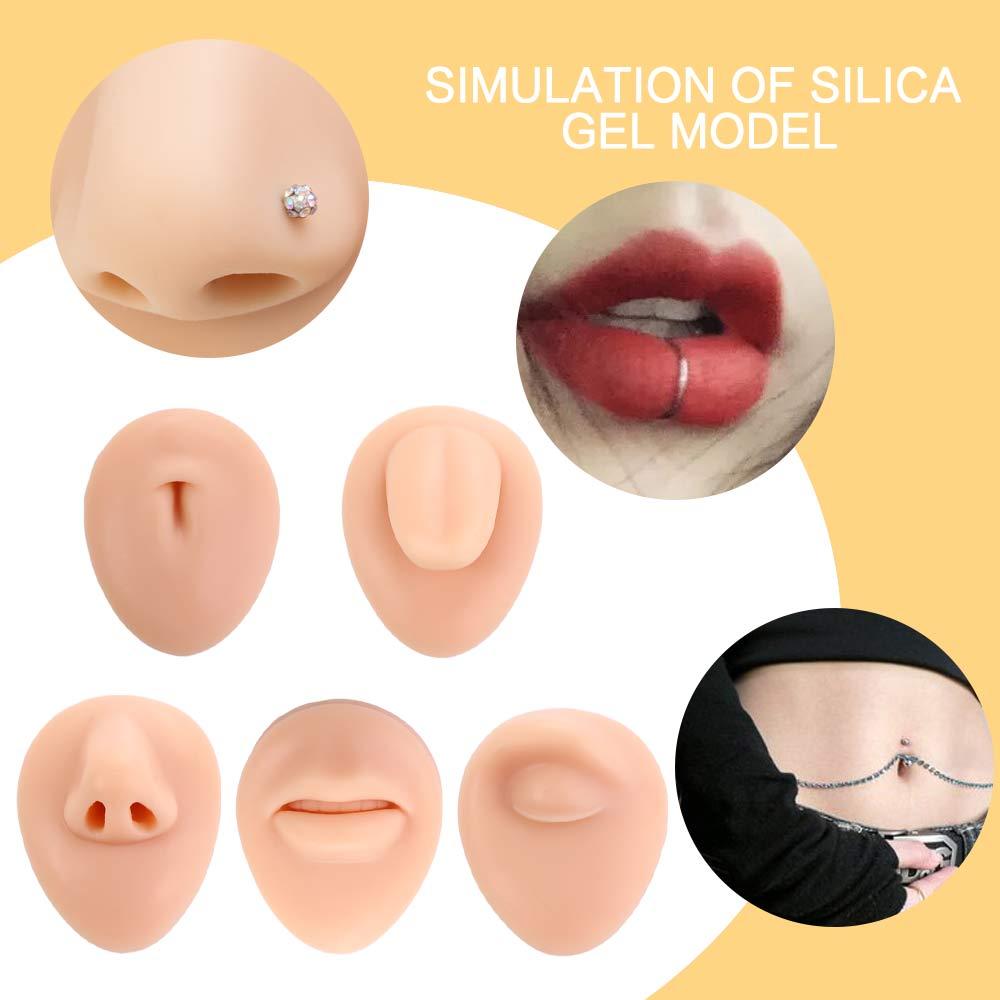 Mouth Silicone Face Model Tattoo Puncture Practice Piercing Jewelry Tool Simulation Body Part