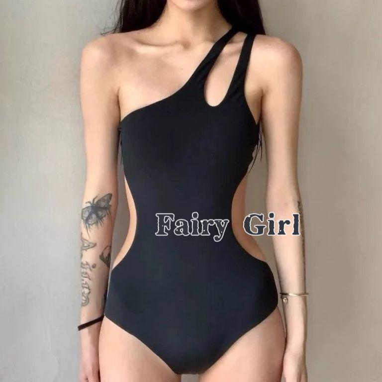 

[Supermodel] French retro swimsuit for soaking in hot spring vacation one-piece sexy backless and thin, high-end hot girl summer M чёрный